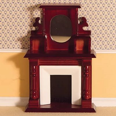 Victorian Fireplace with Overmantel                         