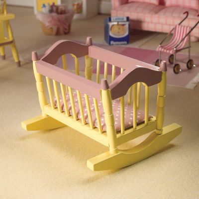 Cream & Pink Cradle & Pink Mattress                         