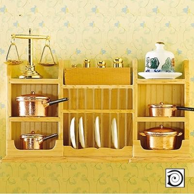 Wall Shelf with Plate Rack (L)                              