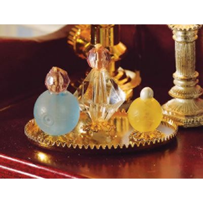 Perfume Bottles & Tray, 4 pcs                               