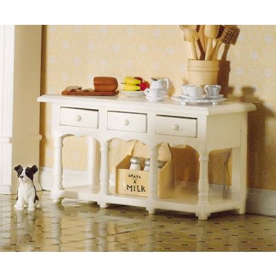 Victorian White Sideboard with Shelf                        