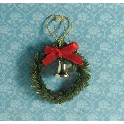 Christmas Wreath, Bow & Bell  45mm diameter                         