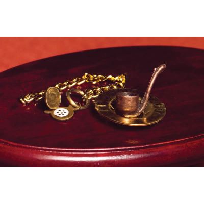 Pipe, Ashtray & Watch on a Chain                            