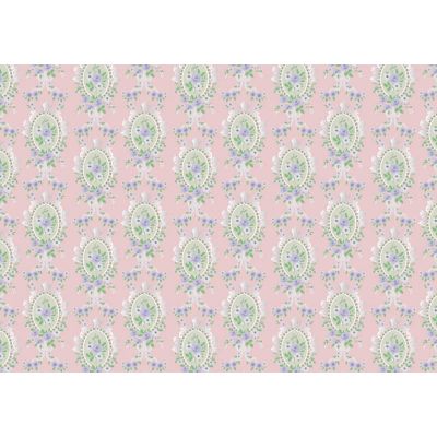 Pink Victorian Cameo Wallpaper (A2 size)