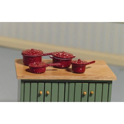 Red Saucepan Set, 7 pcs                                     