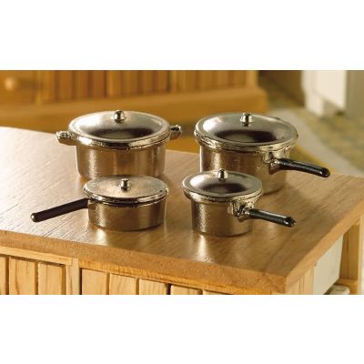 Metal Saucepans & Lids, 8 pcs                               