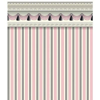 *Pink Regency Stripe Wallpaper (A2 size)