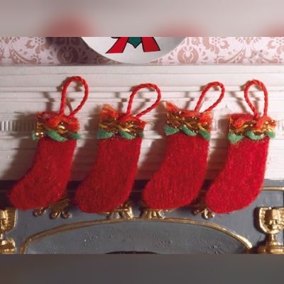 Felt Christmas Stockings, 4 pcs                             