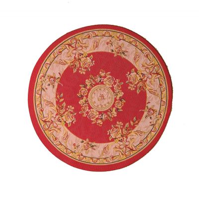 Rich Red Circular Rug                                       