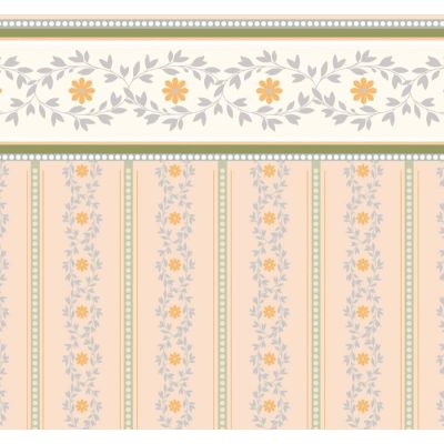 Soft Peach Posy Wallpaper (A2 size)