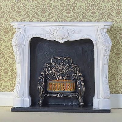 White Rococo-style Fireplace (PR)                           