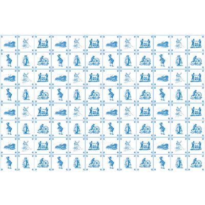 Blue Delft Tile Wallpaper (A2 size)