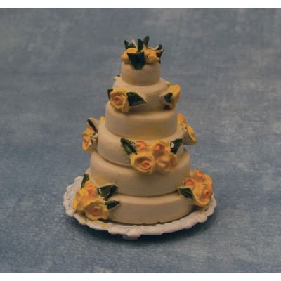 Yellow Rose Wedding Cake