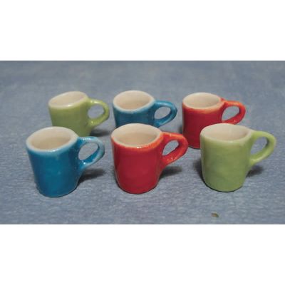 Set of 6 Modern Coloured Mugs