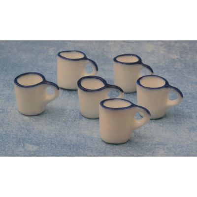 White Enamel Mugs pk6