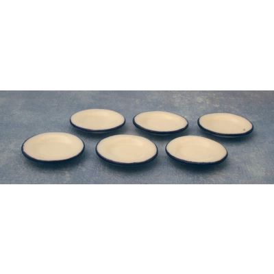 White Enamel Plates pk6