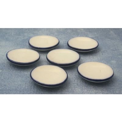 White Enamel Side Plates pk6