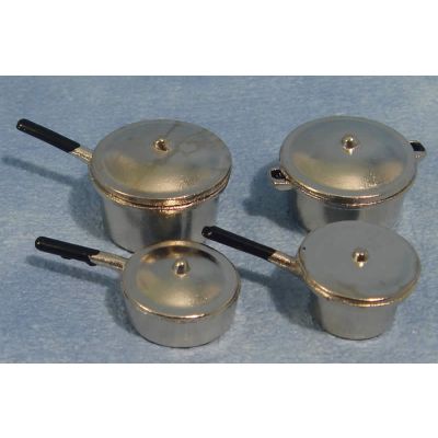 Metal Saucepans (Pk 4 Asst)