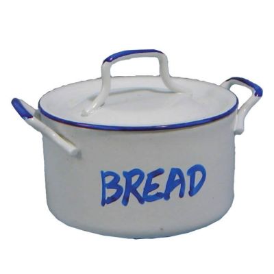 Metal Breadbin white Enamel