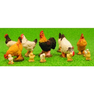 Set of 13 Chickens