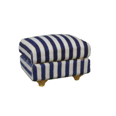 Blue Stripe Footstool