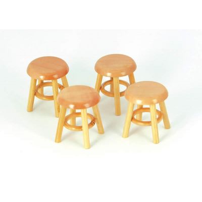 Set 4 stools pine