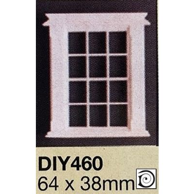 Georgian 12 Pane plastic Window Frames, 1/24th scale