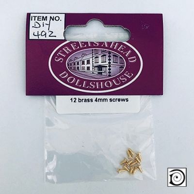 12 tiny brass screws, 4mm