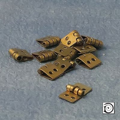  Brass Hinges, 12 pcs,5 x 10mm when opened up