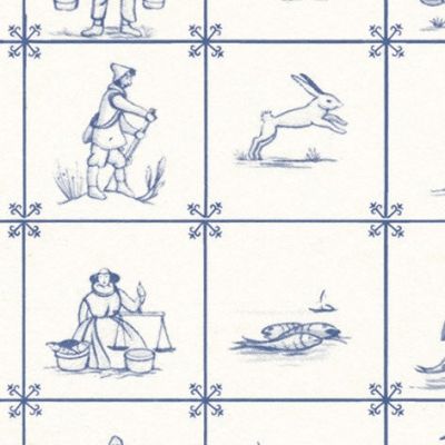 Delft Tile Wallpaper A3 